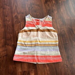 The Odells Striped Button Back Tank Top 
Size XS